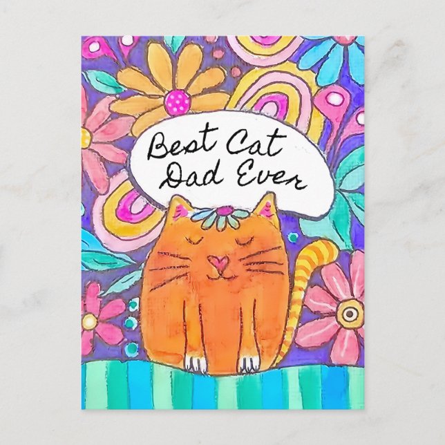 Carte postale Meilleur Chat Papa Jamais Amoureux d (Devant)