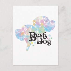 Carte Postale Meilleur Chien Grand Danois Aquarelle Pastel Amour