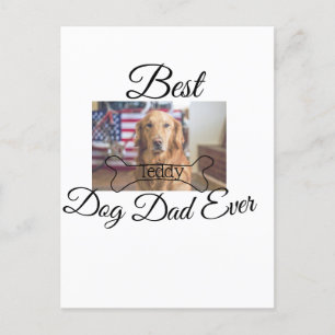 Carte Postale Meilleur chien papa jamais ajouter nom de l'animal