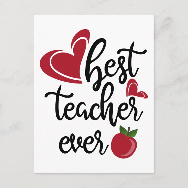Carte Postale Meilleur enseignant de typographie (Devant)