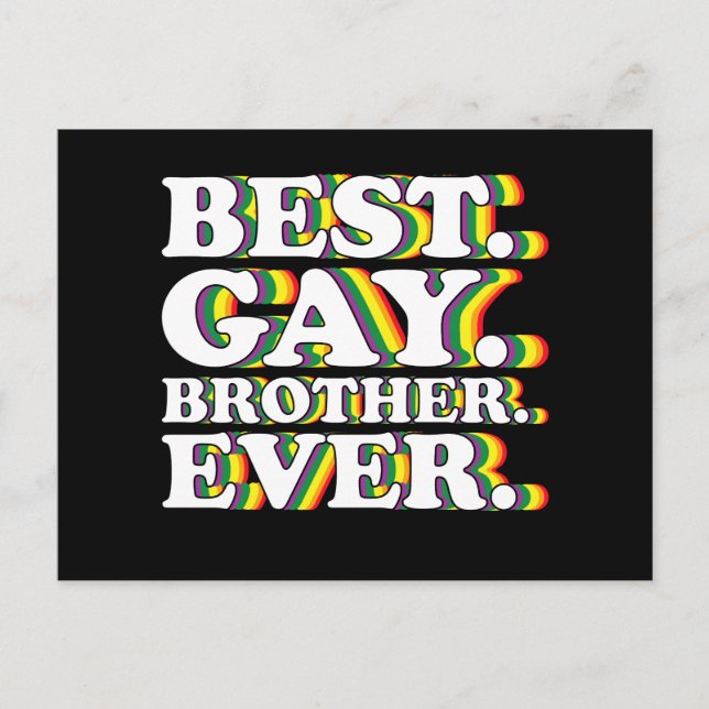 Carte Postale Meilleur Frère gay Jamais Famille LGBTQ Pride Arc  (Devant)