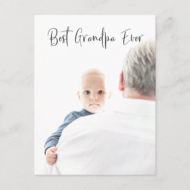 Carte Postale Meilleur Grand-Père Jamais Photo Personnalisée Scr (Devant)