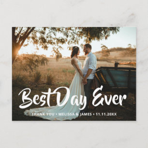 Carte Postale Meilleur Jour En Merci Gras Script Mariage Photo