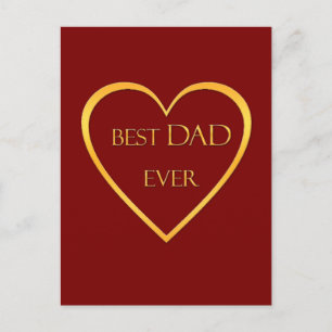 Carte Postale Meilleur papa du monde en or 