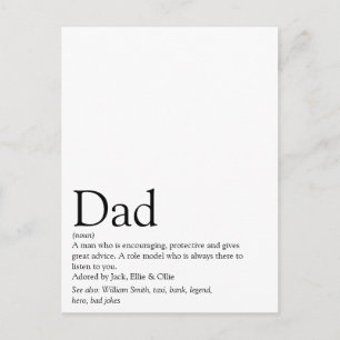 Carte Postale Meilleur Papa du Monde, Papa, Définition de Père