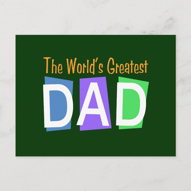 Carte Postale Meilleur Papa du Monde Rétro (Devant)
