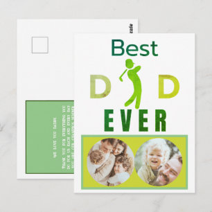 Carte Postale Meilleur Papa Golfeur Photo Message Personnalisé