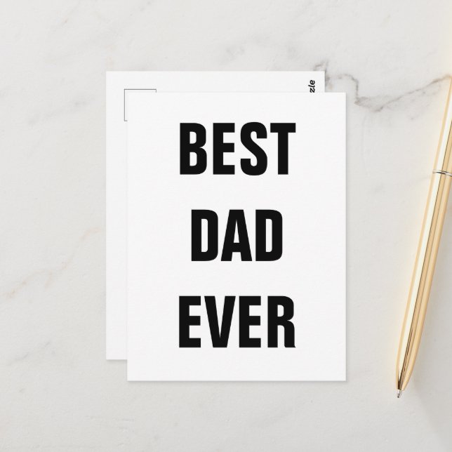 Carte Postale Meilleur papa toujours Fête des pères Anniversaire (Devant/Arrière en situation)