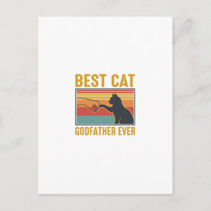 Carte Postale Meilleur Parrain de Chat Vintage Conception de Vec