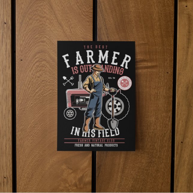 Carte postale Meilleur paysan Vintage Mancave (vintage farmer farming postcard)