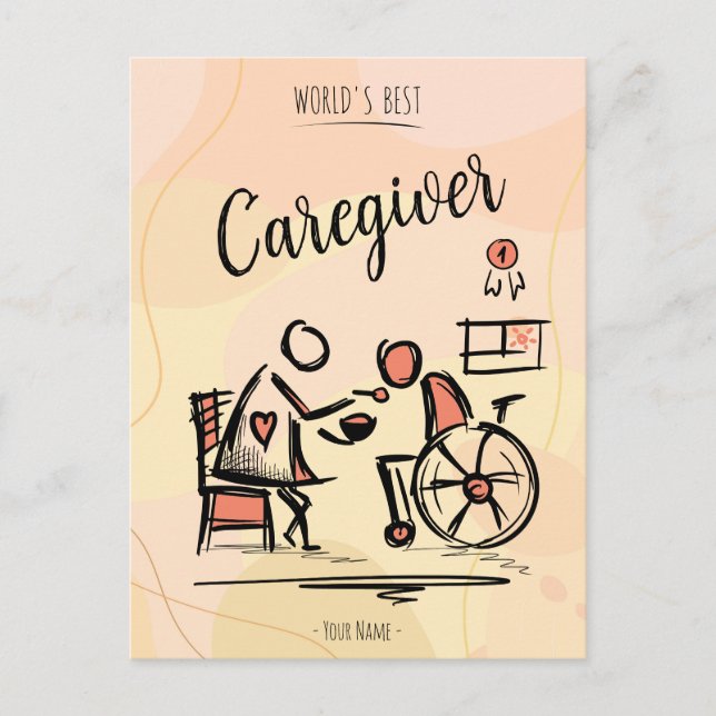 Carte Postale Meilleur professionnel et personne en fauteuil rou (Devant)