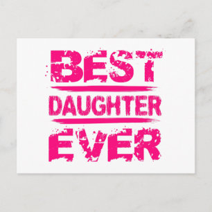 Carte Postale Meilleure FILLE jamais Grunge Style Texte rose A01