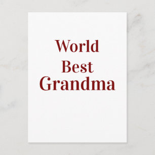 Carte Postale Meilleure grand-mère du monde grands-parents grand