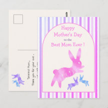 Meilleure Maman Ever Lapin Mignon Rose Fête des Mè