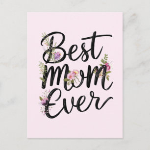 Carte Postale Meilleure maman jamais création florale