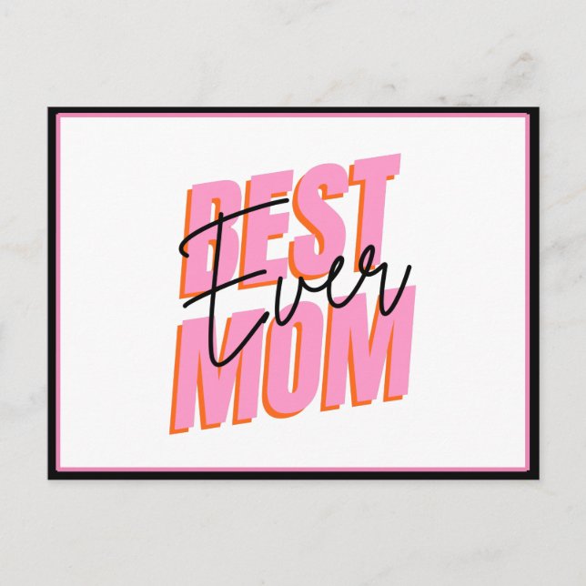 Carte Postale Meilleure maman Jour de la typographie moderne Chi (Devant)