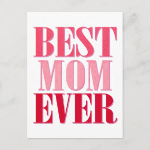 Carte Postale Meilleure Maman Jour Pink Texte Dit