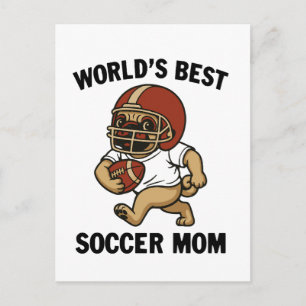 CARTE POSTALE MEILLEURE MÈRE DE FOOTBALL DU MONDE - JOUEUSE DE P