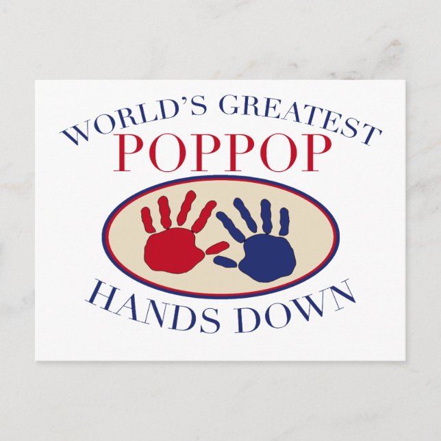 Carte Postale Meilleures mains PopPop vers le bas (Devant)
