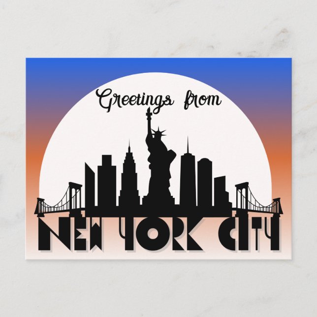 Carte Postale Meilleures salutations de New York (Devant)