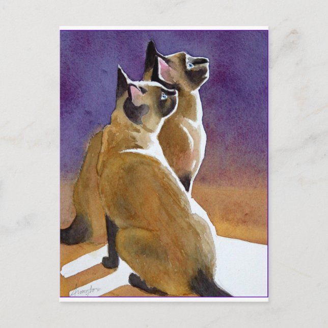 Carte Postale Meilleurs amis, chats siamois (Devant)