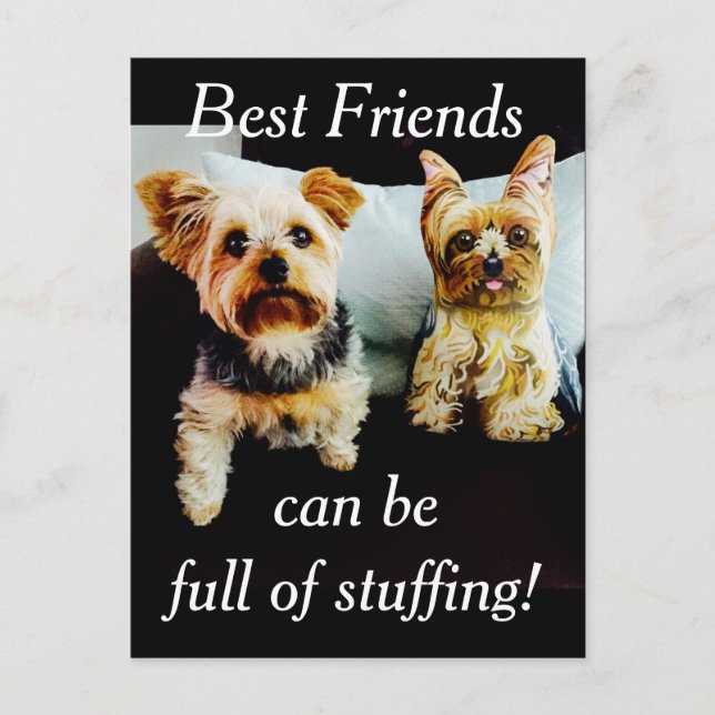 Carte Postale Meilleurs amis pleins de farce Yorkie Personnalise (Devant)