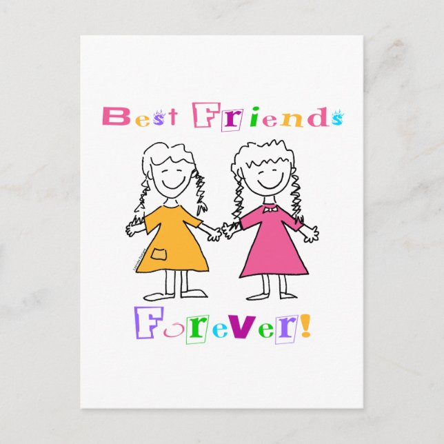 Carte Postale Meilleurs Amis Pour Les Cadeaux BFF (Devant)