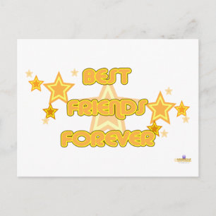 Carte Postale Meilleurs Amis Pour Les Étoiles Orange Jaune