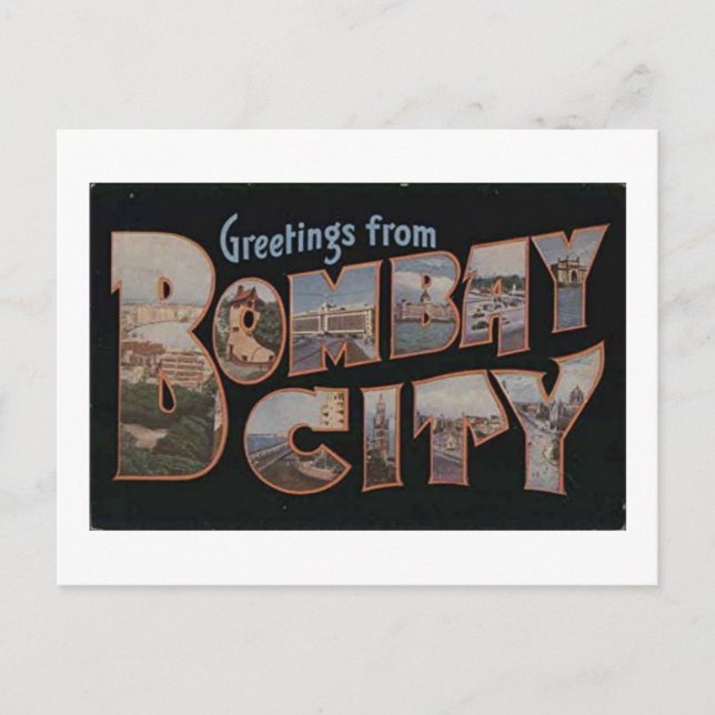 Carte Postale Meilleurs voeux de Bombay City Big Letter Mumbai I (Devant)