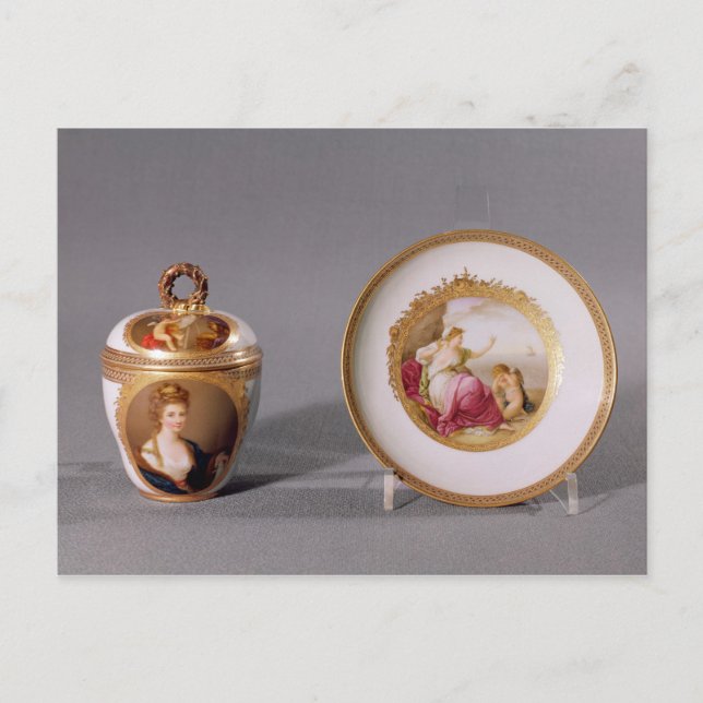 Carte Postale Meissen tasse, couvercle et soucoupe (Devant)