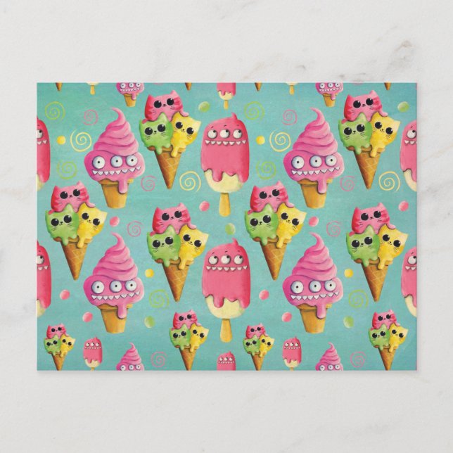 Carte Postale Mélange de crème glacée d'été (Devant)
