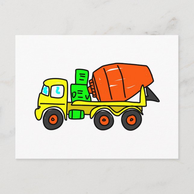 Carte Postale Mélangeur de béton (Devant)