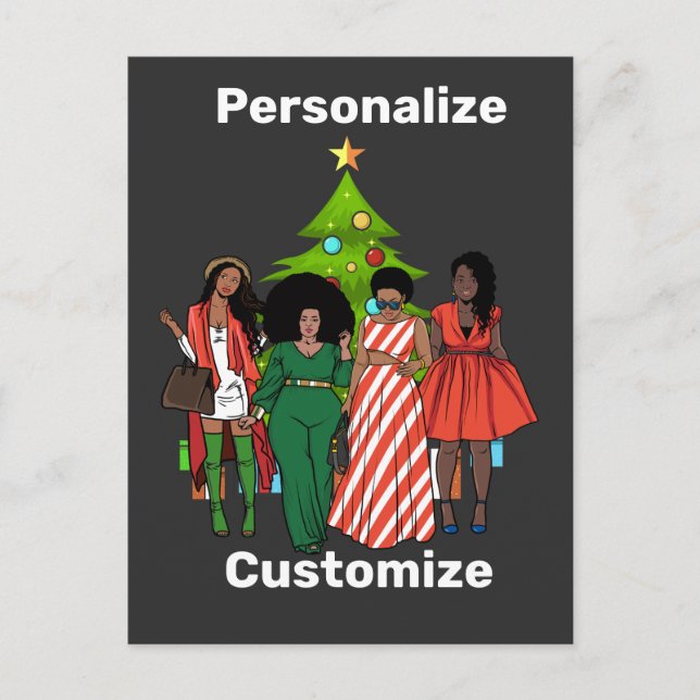 Carte Postale Melanin Christmas Black Sista Personnaliser Person (Devant)