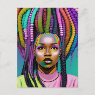 Carte Postale Melanin de la reine noire Sista beautif afro-améri