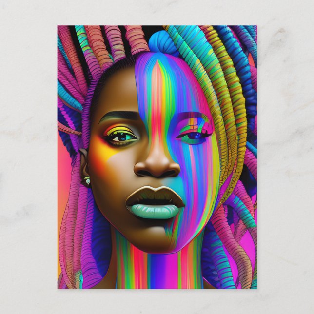 Carte Postale Melanin de la reine noire Sista beautif afro-améri (Devant)
