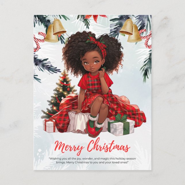 Carte Postale Melanin Noël Black Girl Magic Xmas Magic Fun (Devant)