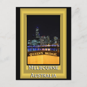 Carte Postale Melbourne Australie CBD Night Lights