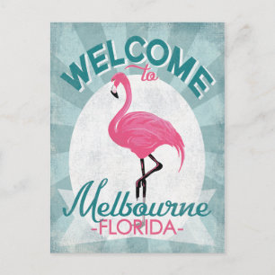 Carte Postale Melbourne Floride Flamant Rose Rétro