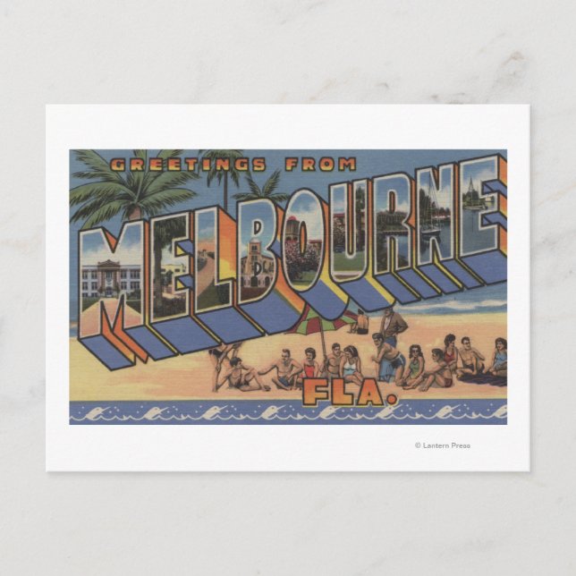 Carte Postale Melbourne, Floride - Scènes de grandes lettres (Devant)