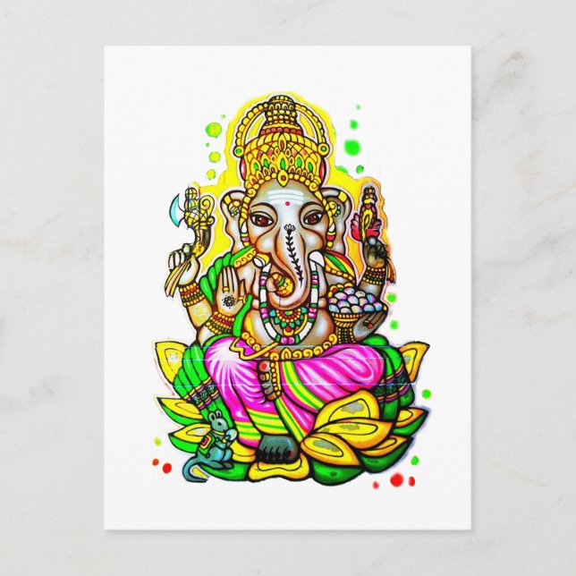 Carte Postale Melbourne Graffiti Street Art Ganesh Elephant Neon (Devant)