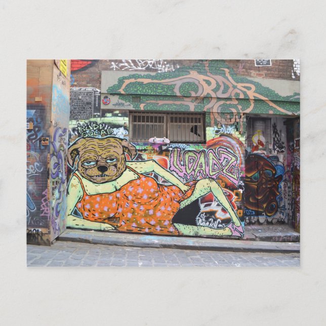 Carte Postale Melbourne Graffiti Urban Art Postcard Hosier Lane (Devant)