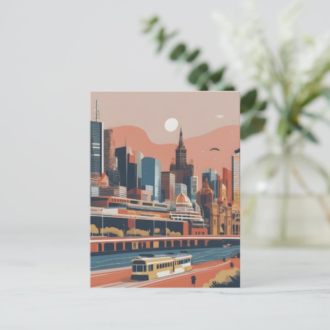 Carte Postale Melbourne poster vintage (Debout devant)