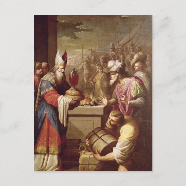 Carte Postale Melchizedek propose du pain et du vin (Devant)