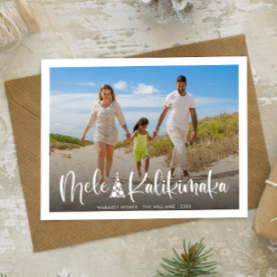 Carte Postale Mele Kalikimaka Photo Moderne de Vacances Hawaïenn