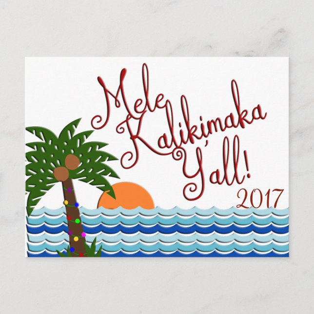 Carte postale Mele Kalikimaka Y'all Christmas Beac (Devant)