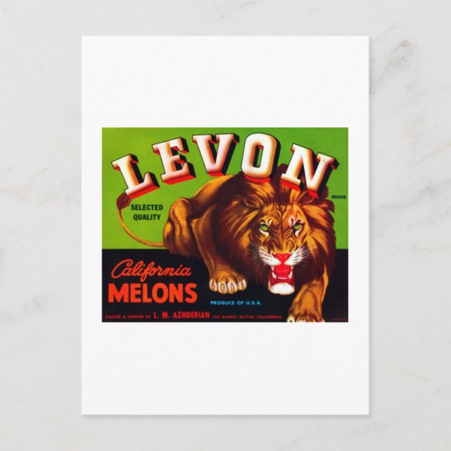 Carte Postale Melons de Californie Levon (Devant)