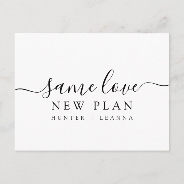 Carte Postale Même amour Nouveau plan Mariage Changer la date Po (Devant)