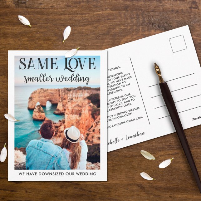 Carte Postale Même amour petit mariage réduit photo simple (Créateur téléchargé)