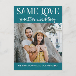 Carte Postale Même amour petit mariage réduit photo simple