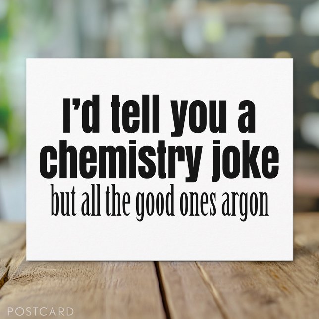 Carte Postale Mème de chimie amusant pour les étudiants enseigna (Funny Postcard)